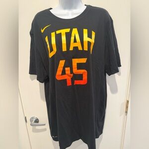 Nike Mitchell Black and Gradient Orange Utah Jazz Jersey size XXL